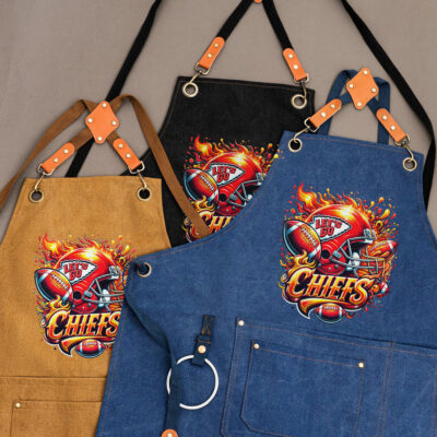 Kansas Chiefs Kitchen Apron, Gift for Him, Barbeque Apron, Bartender Apron